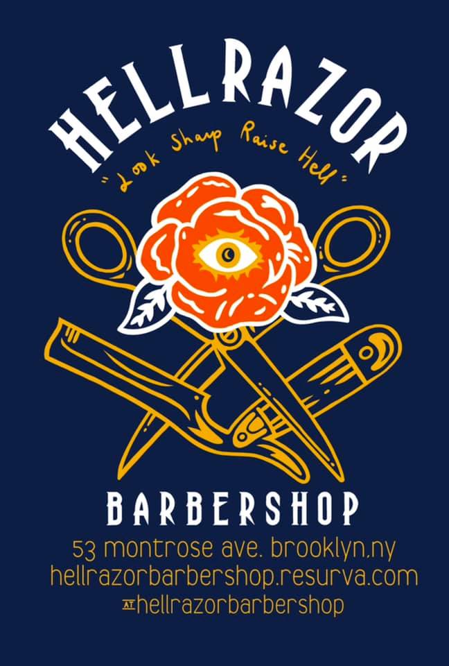 HellRazor Barbershop logo card