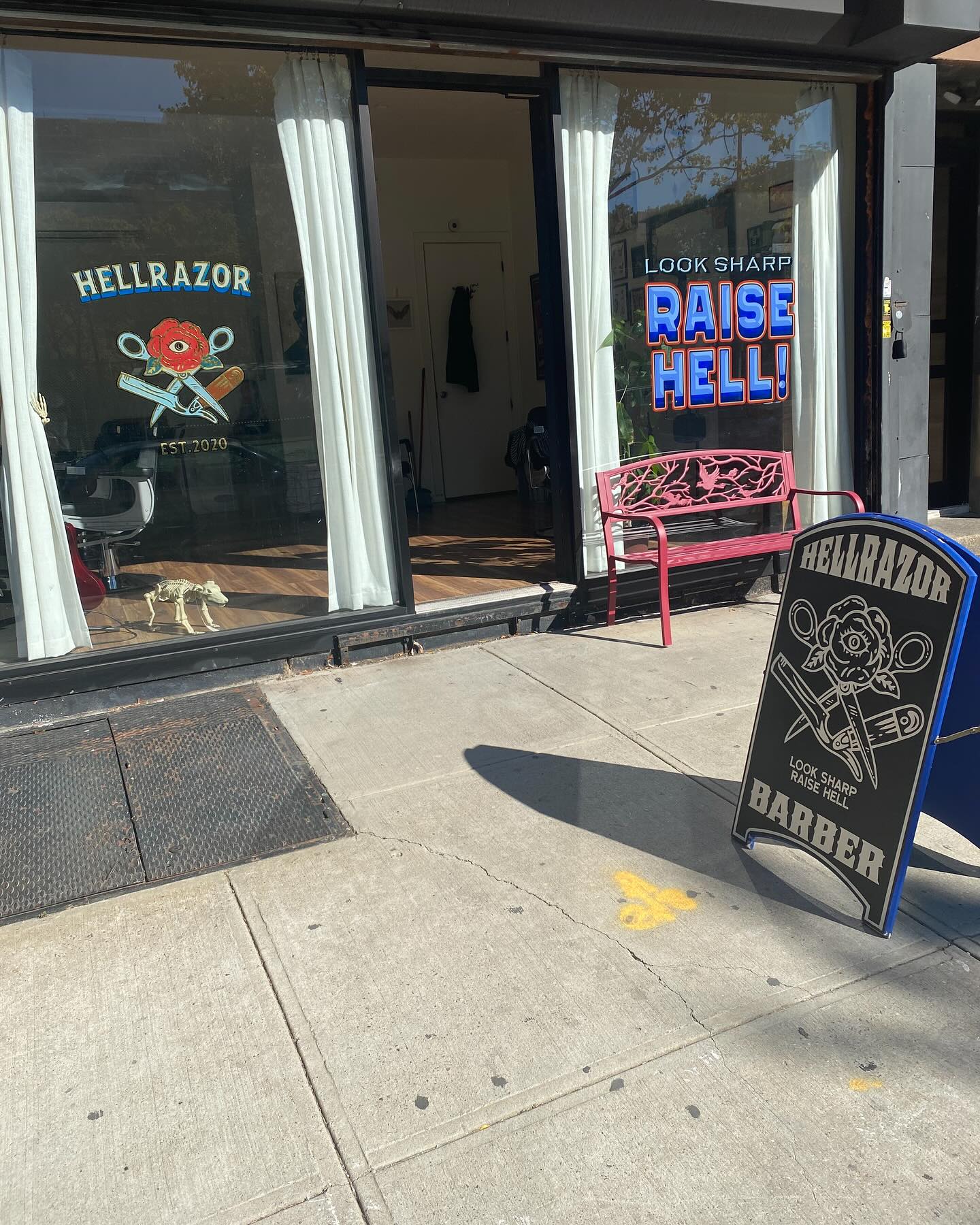 HellRazor Barbershop storefront, 53 Montrose Ave Brooklyn